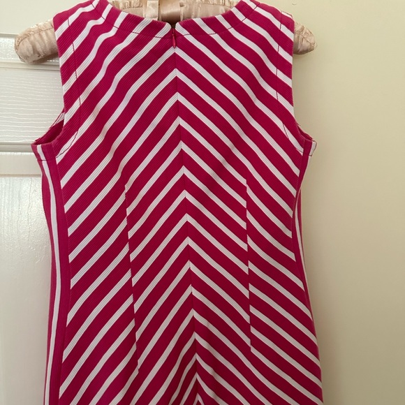 TALBOTS pink & white chevron dress - Picture 8 of 14